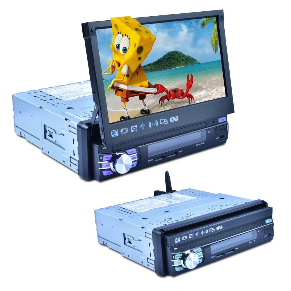 Sale car stereo 7" HD LCD Android 6.0 System Car Radio Car MP5 Player Auto GPS Navigation Multimeia Retractable Screen ROM16GB 1DIN 10