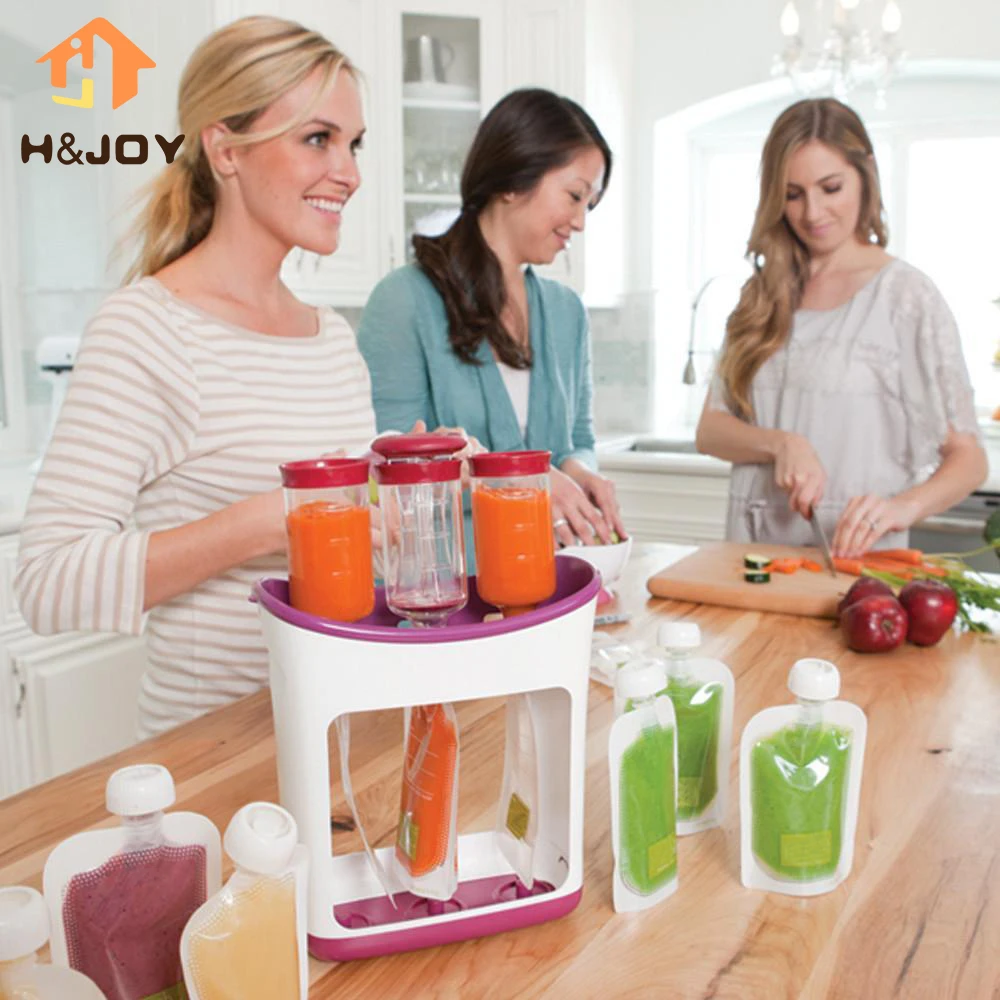 

Squeeze Food Station Baby Food Organization Storage Containers Baby Food Maker Set Fruit Puree Packing Machine