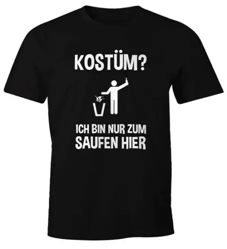 Футболка Herren kosthum? Ich bin nur zum Saufen hier Spruch Fasching Karneval | Мужская одежда