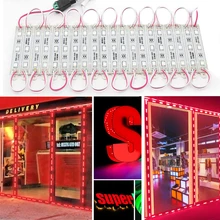 Светодиодный модуль smd 5050 3 светодиодный DC12V Водонепроницаемый рекламный знак письмо Storefront полосы модулей ламп свет красного цвета(20-100 шт