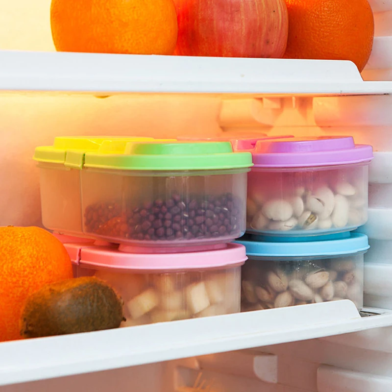 

New Fresh Fruit Snacks Storage Double Cell Clamshell Crisper Plastic Kitchen Container Sauce Food Box 2016