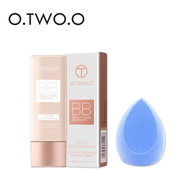 

O.TWO.O Brand Face Foundation and Makeup puff Set Face Base Liquid Foundation Concealer Moisturizing Cosmetics Makeup Tool