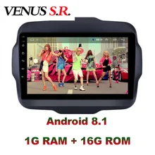 VenusSR Android 8,1 2.5D dvd del coche para JEEP Renegade Radio 2016-2017 multimedia GPS Radio estéreo navegación gps