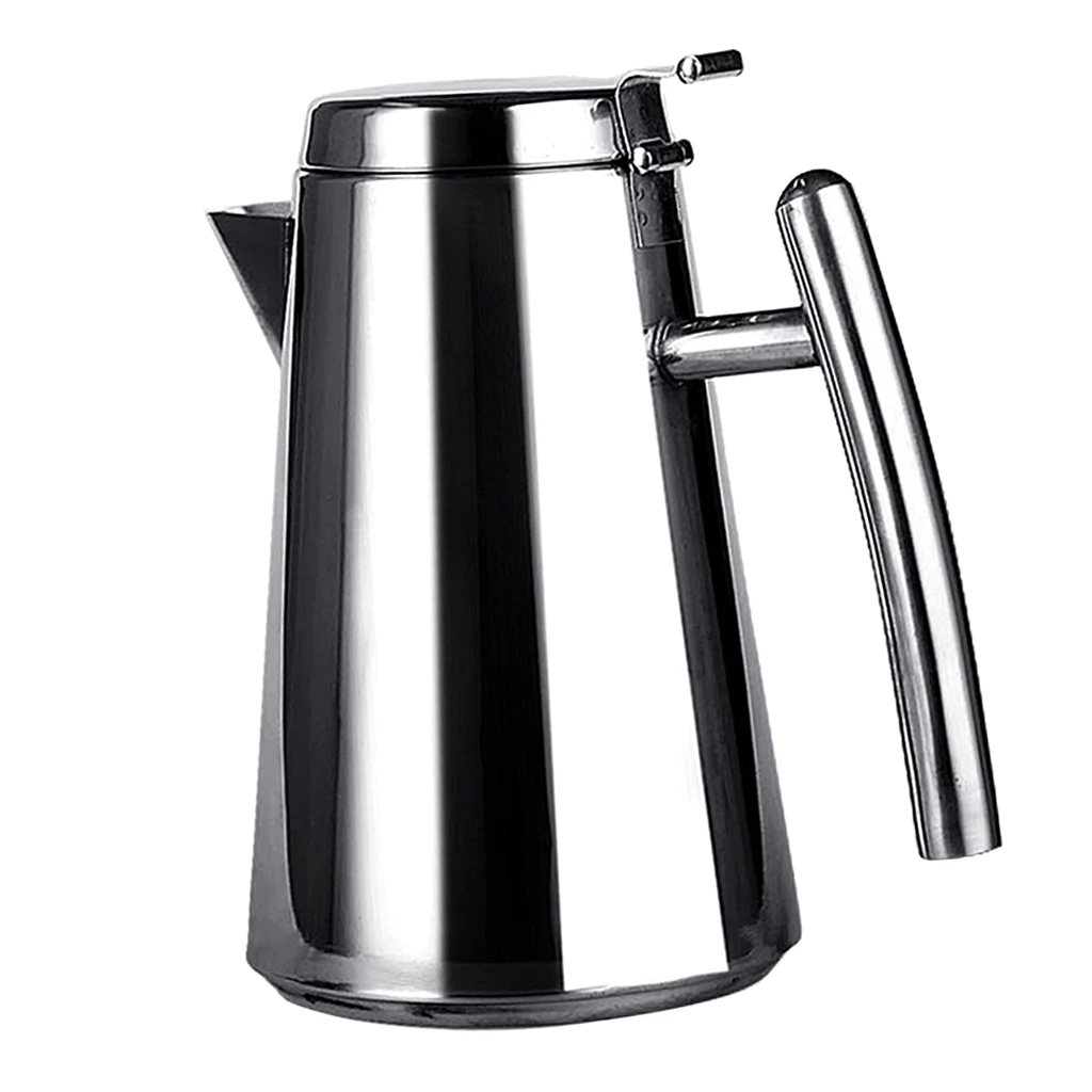 Stainless Steel Cold Water Juice Coffee Pot Teapot Jug for Kitchen Dining Teapots Water Kettle 1.2L 1.7L Silver 