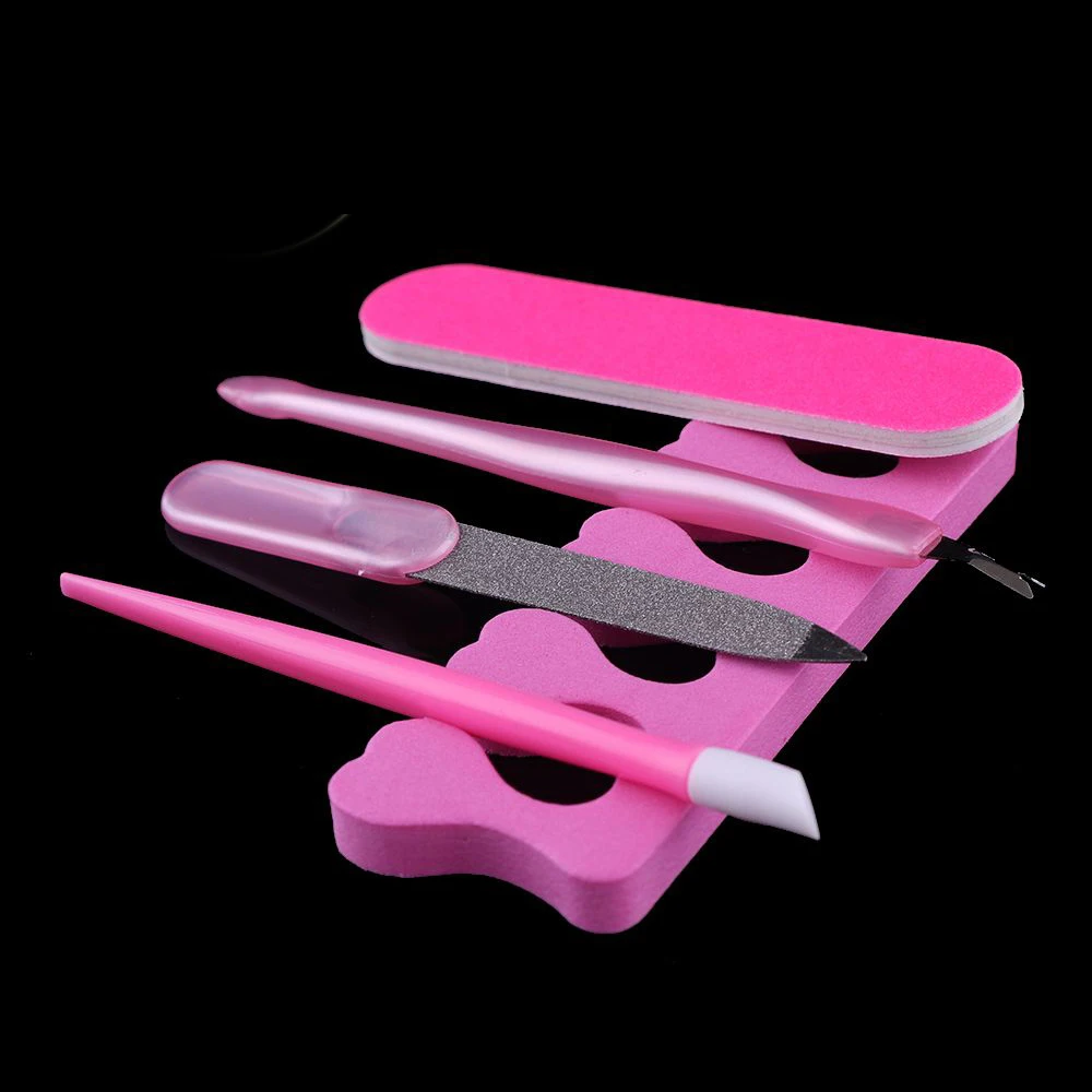 

5Pcs/Set Pro Nail Files Manicure Pedicure Buffer Toe Finger Separator Cuticle Fork Stick Dead Skin Remover Nail Accessories