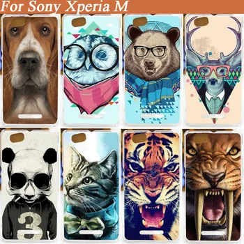 

Painting Cover Hard Case For Sony Xperia M C1905 C1904 C2004 C2005 Cell Phone Covers Pattern Colorful Animal Back Cases