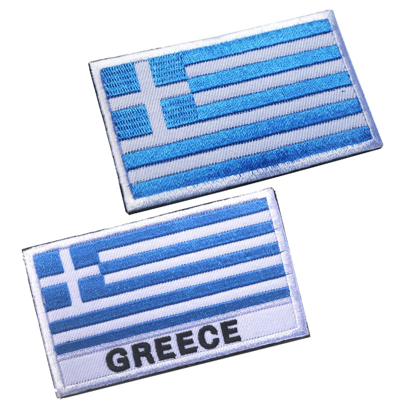 

Greece Greek National Flag Embroidery Embroidered Patch Patches Military Tactical Armband Shoulder Mark Fabric Sticker