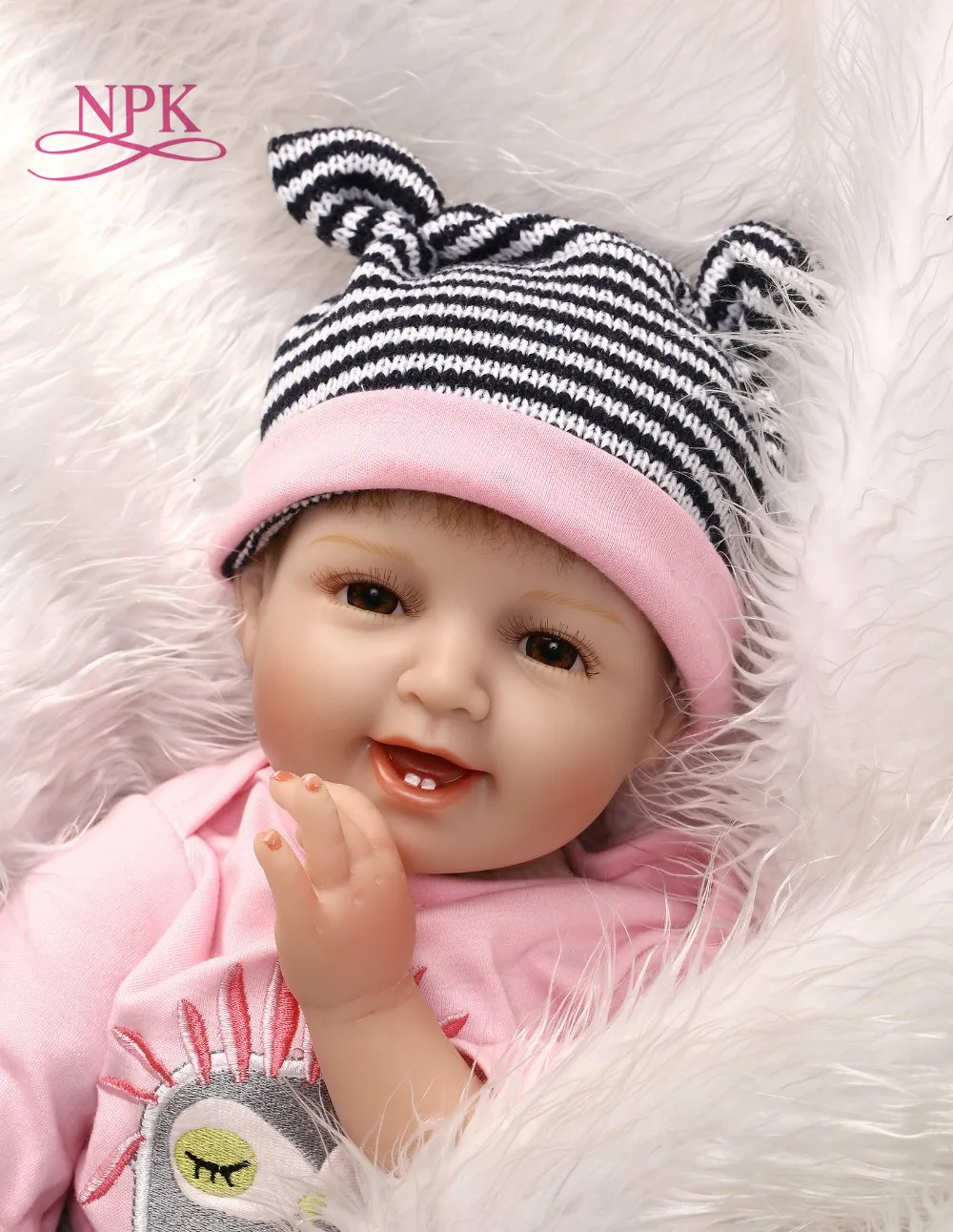 

NPK Real Bebe girl doll reborn 55cm Soft Silicone Reborn Dolls kids baby toy dolls with rooted hair boneca de house plamates