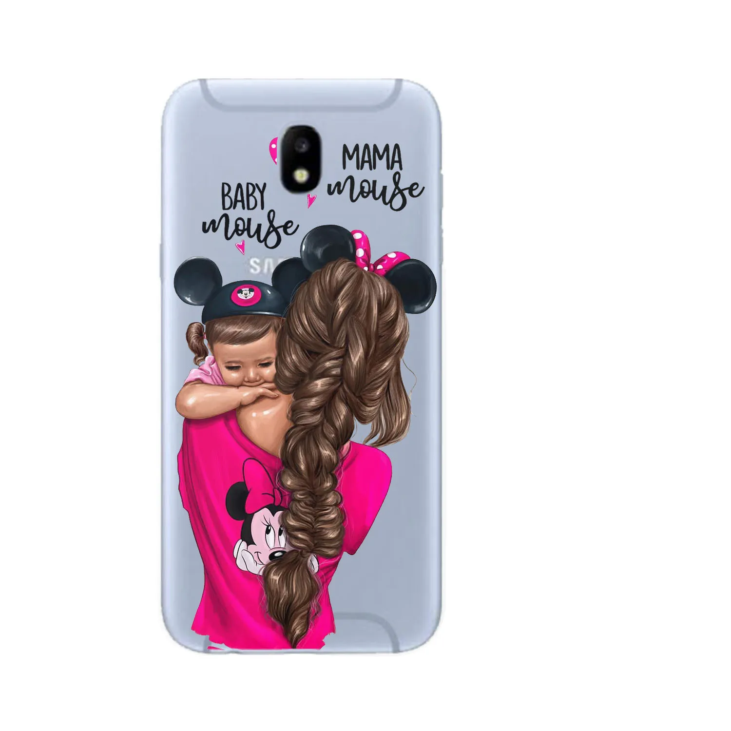 Роскошный модный черный семейный чехол для телефона для мамы и дочки. Чехол для телефона samsung Galaxy J3 J4 J5 J6 J7 J8 Plus Etui - Цвет: 05