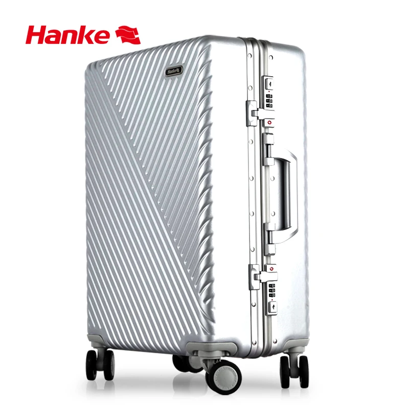 

Hanke Aluminum Frame Luggage Suitcase Luxury Travel Trolley Case PC 20” 24” With Mute Spinner Wheels Rolling Luggage H9811