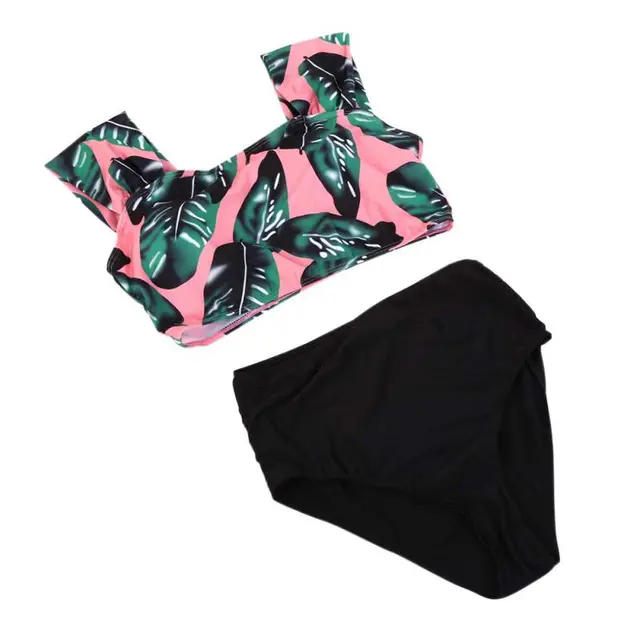 Floral Bottom Swimsuit High Waist Bikini Brazilian Bikini Biquini Women Bikinis Striped Top H5