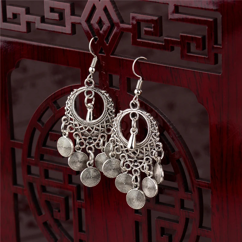 Женские этнические круглые серьги подвески Jhumka Jhumki винтажные женские свисающие