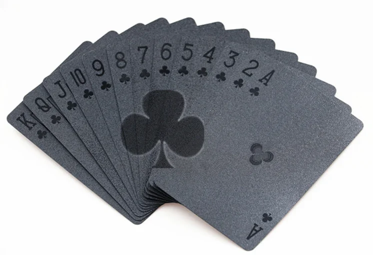 Водонепроницаемый черный пластиковый Poker54pcs игральные карты Настольный подарок для игры волшебный стильный