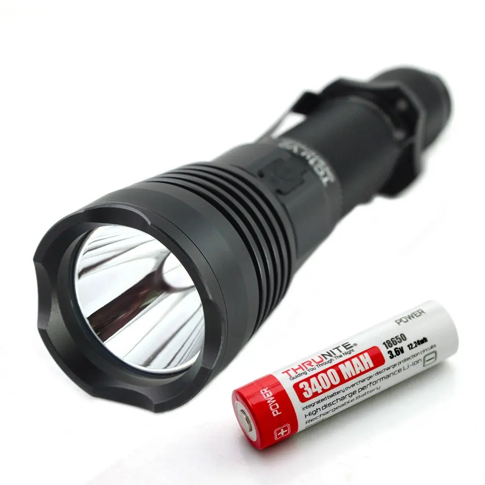 ThruNite TC10 V2 900 lumen CREE XM-L2 LED Flashlight Micro USB Rechargeable Tactical Torch + 1x Protected 3400mah 18650 Battery |