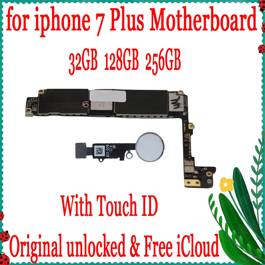 

for iphone 7 Plus Motherboard with Touch ID,Original unlocked for iphone 7Plus Mainboard with Free iCloud,for iphone 7P Plate