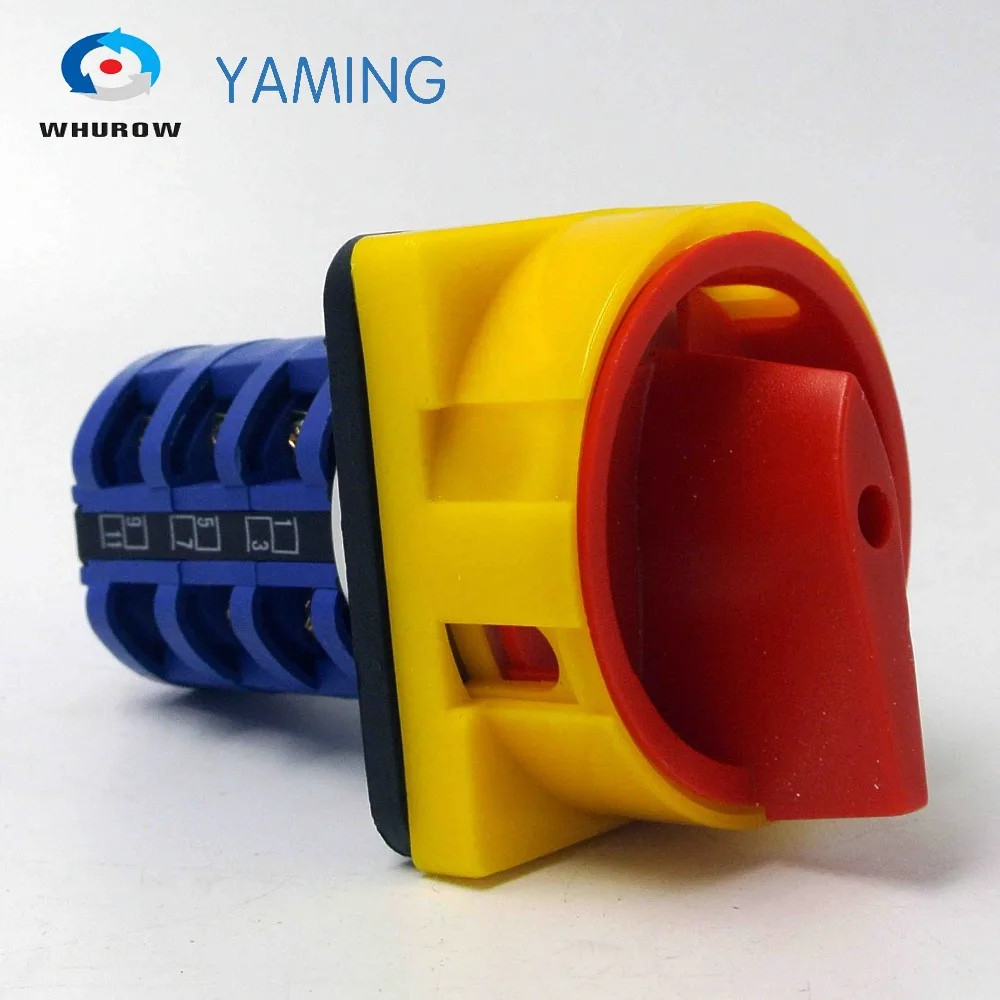 

Yaming electric LW26-25/3GS changeover rotary cam switch 660V 25A 3 poles 2 position with padlock safety control motor