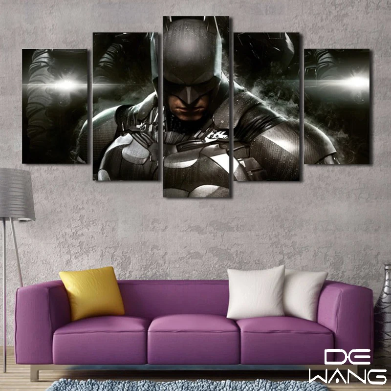 5 Panel Painting Printed Modular Canvas Painting Batman Canvas Print