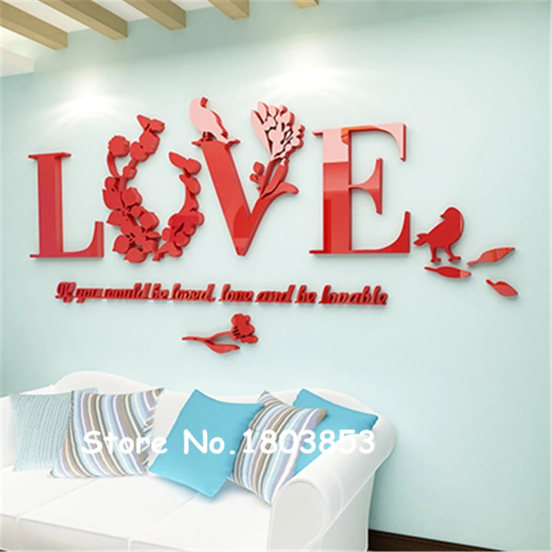 Acrylic Romantic Love 3d Acrylic Three Dimensional Wall