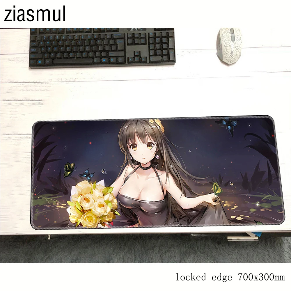 Сексуальная Коврик для мыши 700x300x2 мм коврики аниме компьютерный Для Мыши игровые