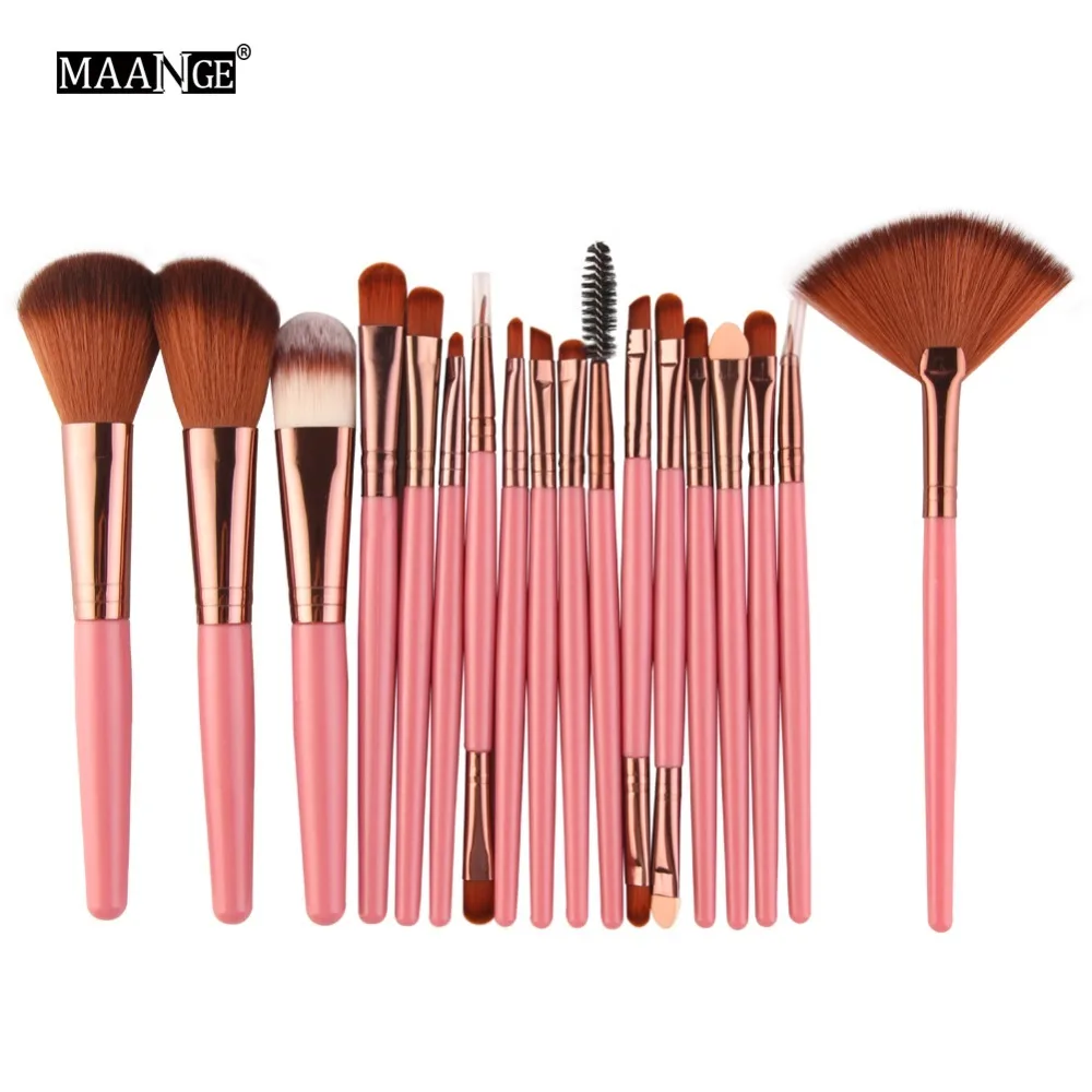 

18Pcs/set Makeup Brushes Tools Kit Power Foundation Blush Eye Shadow Blending Fan Cosmetic Beauty Make Up Brush Maquiagem