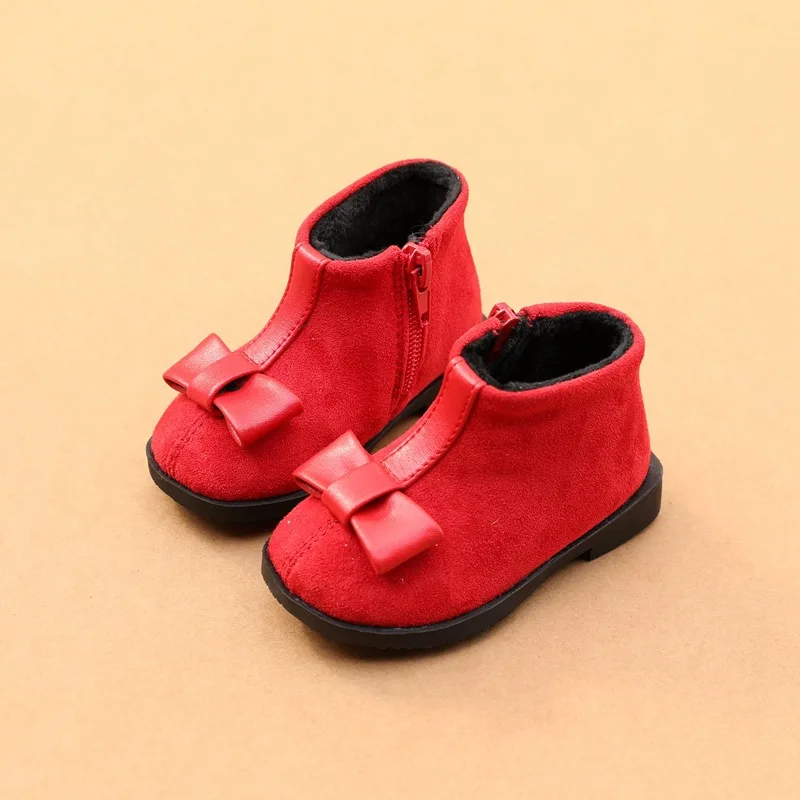 EU 15 19 Cute Bow Princess Baby Fashion Boots Red Color Toddler Girl