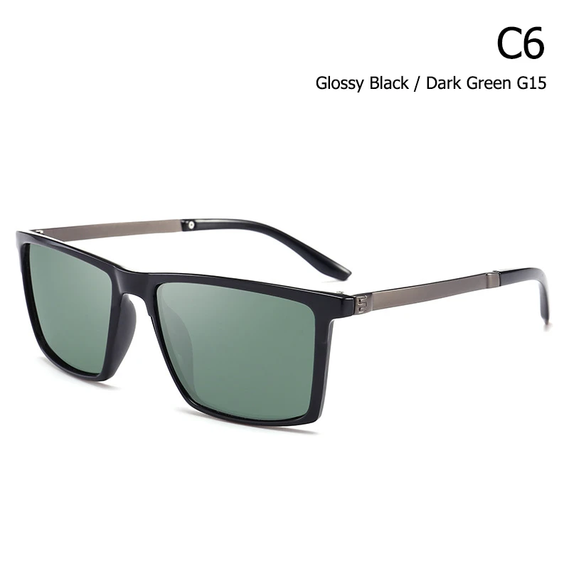 JackJad модные поляризационные классные квадратные Стильные Классические мужские солнцезащитные очки для вождения винтажные брендовые дизайнерские солнцезащитные очки Oculos De Sol 66109 - Цвет линз: C6 Glossy Black G15