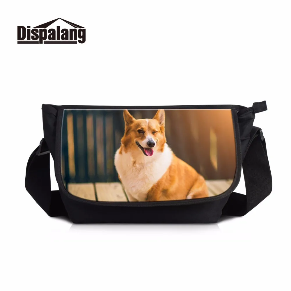 Dispalang Мопсы собак Для мужчин сумка животных студенты Повседневное Crossbody Сумка подростковая Портативный сумки на плечо большой Bolsa Sac