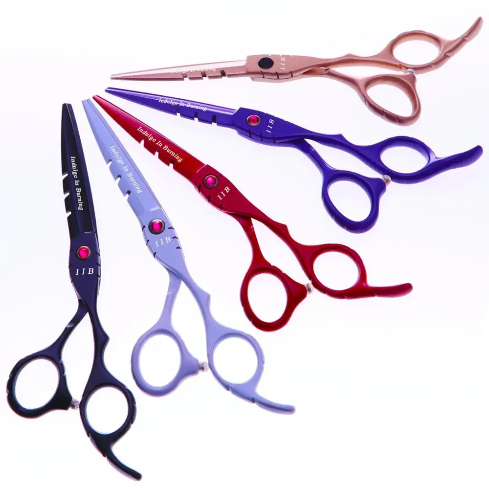 

6 Inch Cutting Thinning Styling Tool Hair Scissors Stainless Steel Salon Hairdressing Shears Regular Flat Teeth Blades 5 Colors