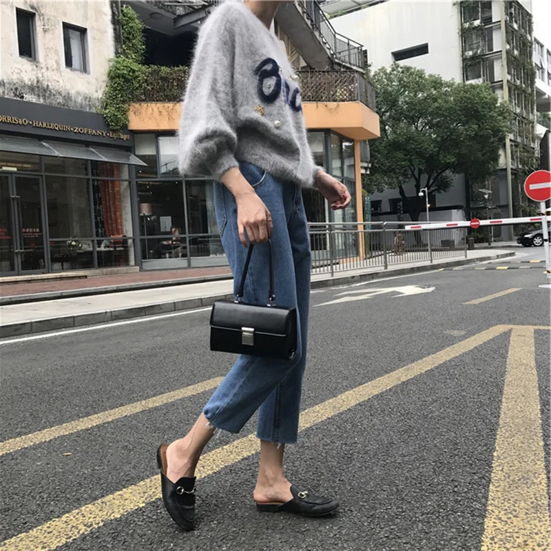 Женские джинсы, высокое качество, подходят ко всему, корейский стиль, трендовые женские свободные шаровары с карманами, для отдыха, студентов, простые, повседневные