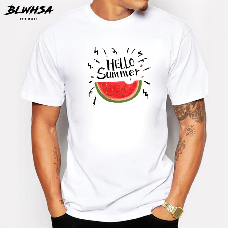 Watermelon Mens Casual Short Sleeve T Shirt Athletic Cotton Tee Orange Watermelon Mens Casual Short Sleeve T Shirt Athletic Cotton Tee Orange