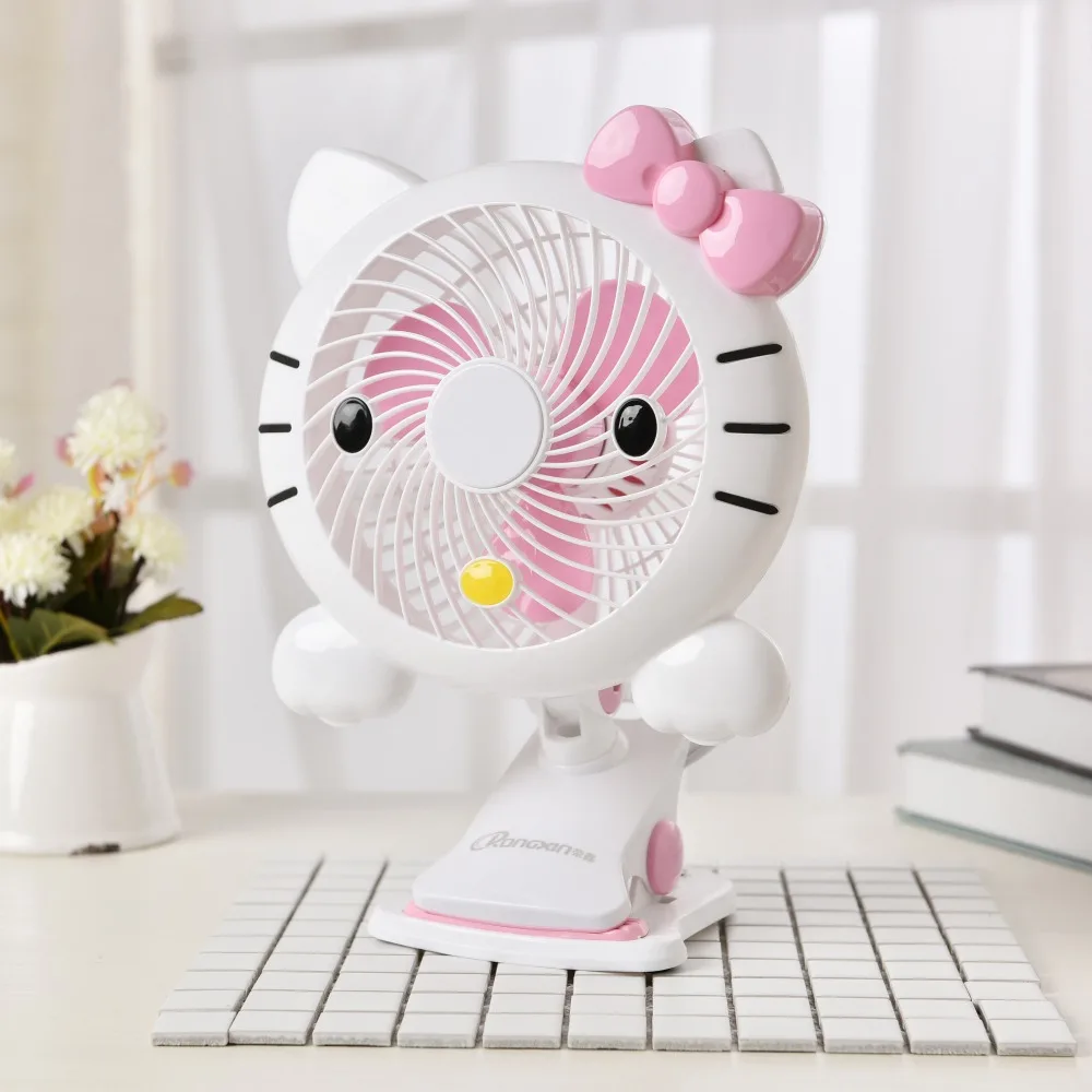 

5V 3w Pink Hello Kitty Pattern USB 7 inch Mini Energy saving Clip Fan Electric Fan ABS material 22x30cm