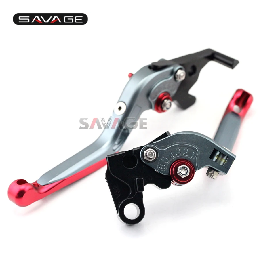 

For YAMAHA YZF-R25 YZF-R3 MT-25 MT-03 2015-2016 Motorcycle Adjustable Folding Extendable Brake Clutch Levers Red+Titanium