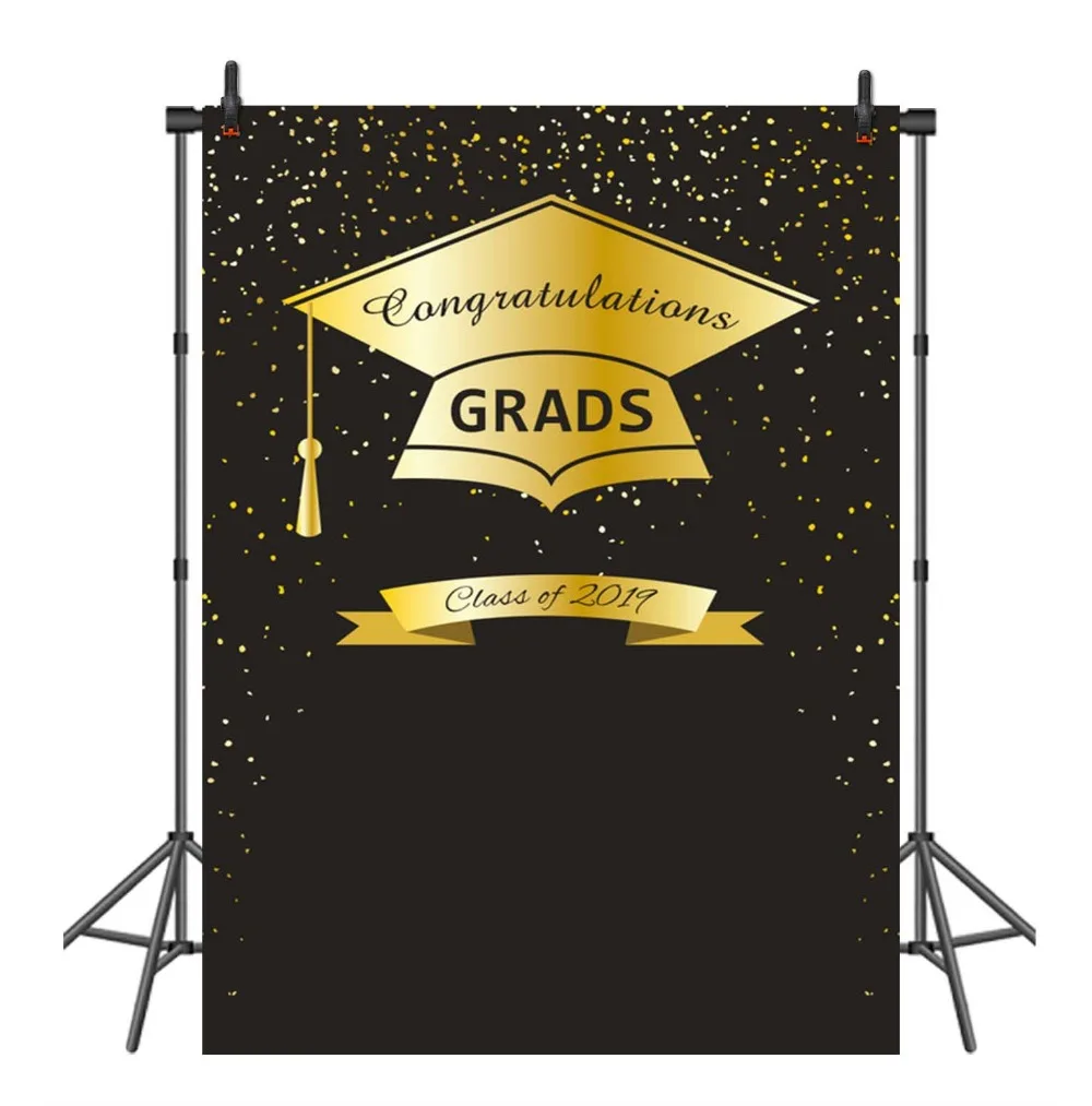 Sensfun congradulations grads фотографии фонов золото бакалавра шляпа виниловый фото-фон