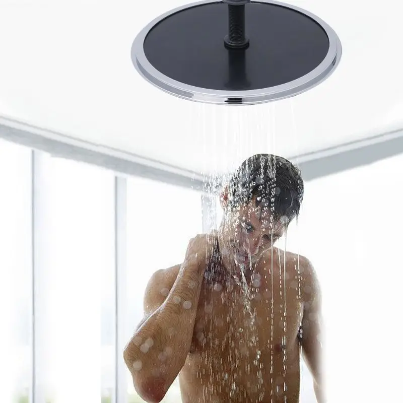 Round Shape Bathroom Top Shower Head Straight Screw Rainfall Showering