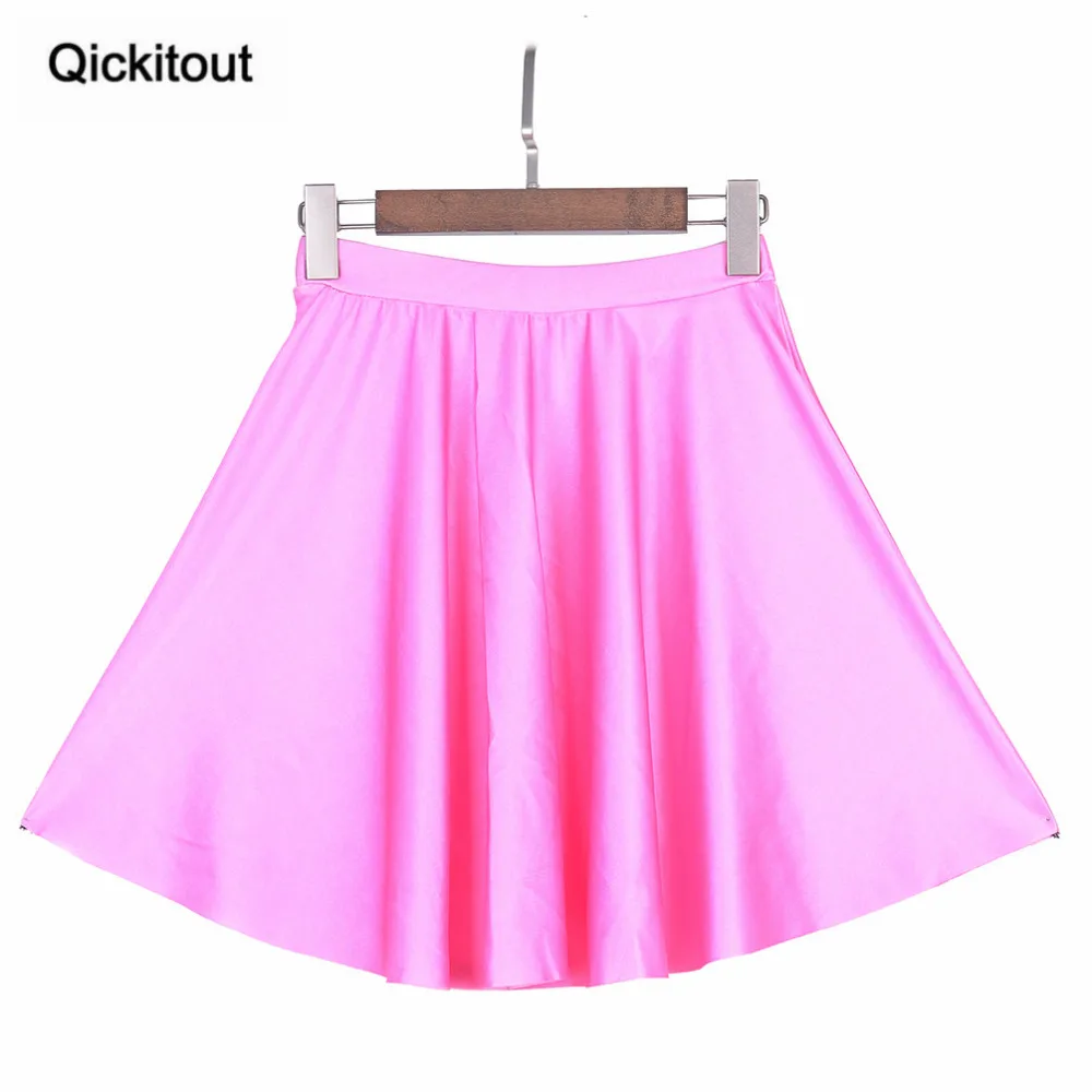 Qickitout Прямая Большие размеры моды Джокер Розовый Юбки для женщин Для женщин 3D цифровой печати Юбки для женщин оптом