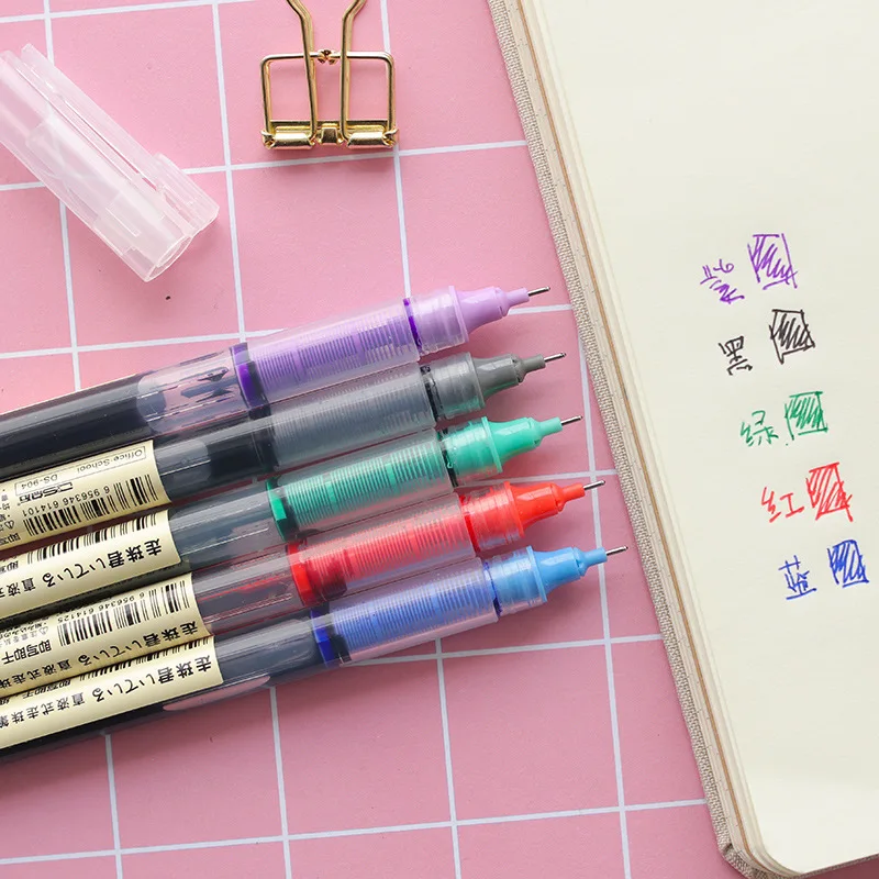 

2pcs Genuine Quality Direct Liquid Ball Pen 0.38/0.5mm Needle Point Extra Fine Point Liquid Ink Roller Ball Pen Office School