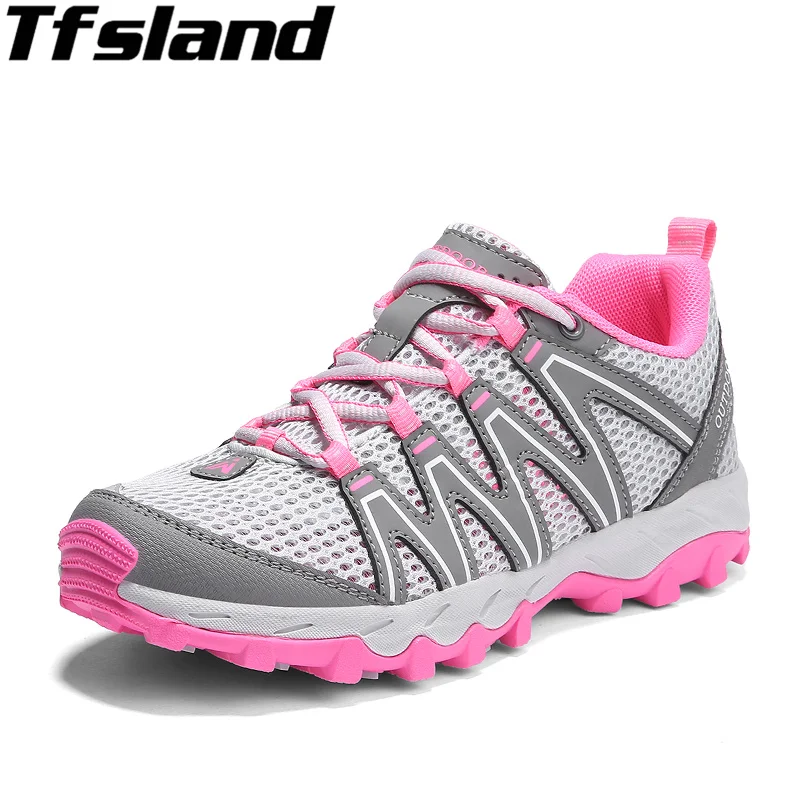 New Women's Hiking Shoes Female Outdoor Antiskid Breathable Mesh Aqua ...