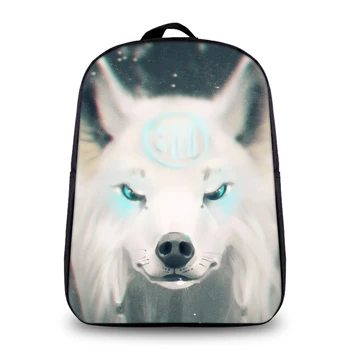 

New fashionable male nylon knapsack, Wolf prints cartoon version of backpack travel bag for the boys casual small daily backpack