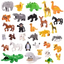 Большие размеры строительные блоки модели Животных Фигурки Слон Обезьяна свинья совместимы с дублированные игрушки для детей подарок ко дню рождения