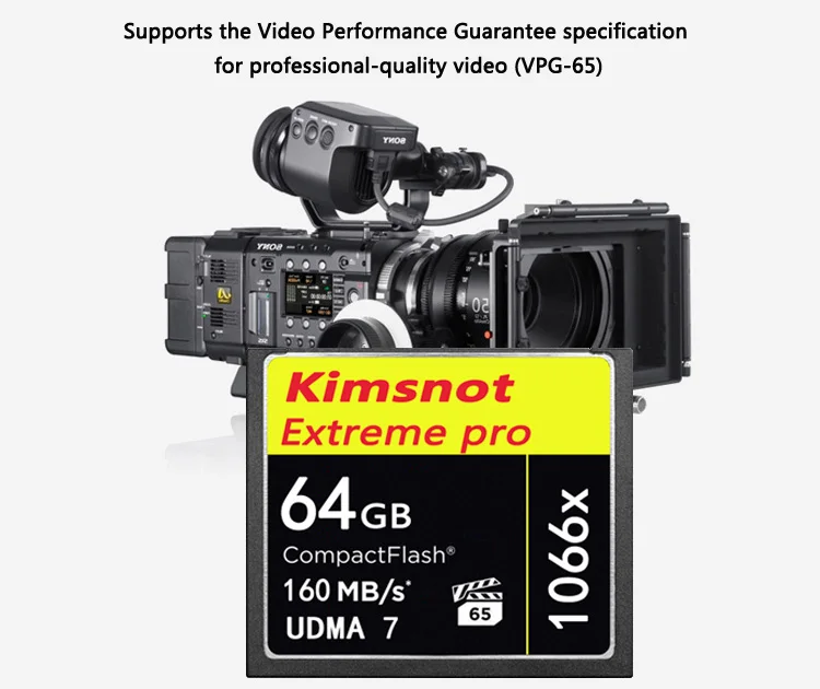 Карта памяти Kimsnot 1066x32 GB 64GB 128GB 256GB CF CompactFlash Compact Flash Card 160 МБ/с. UDMA7