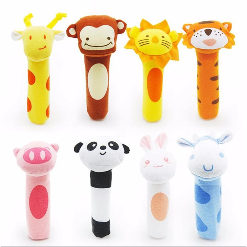 

Baby Animal Shaped Catoon Hand Bell Ring Rattles Kid Plush Soft Toy DS29
