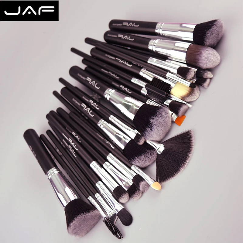 

JAF Pro 24Pcs Black Makup Brushes Set Premiuim Soft Foundation Powder Make-up Brush Women Cosmetic Blending pinceis de maquiagem