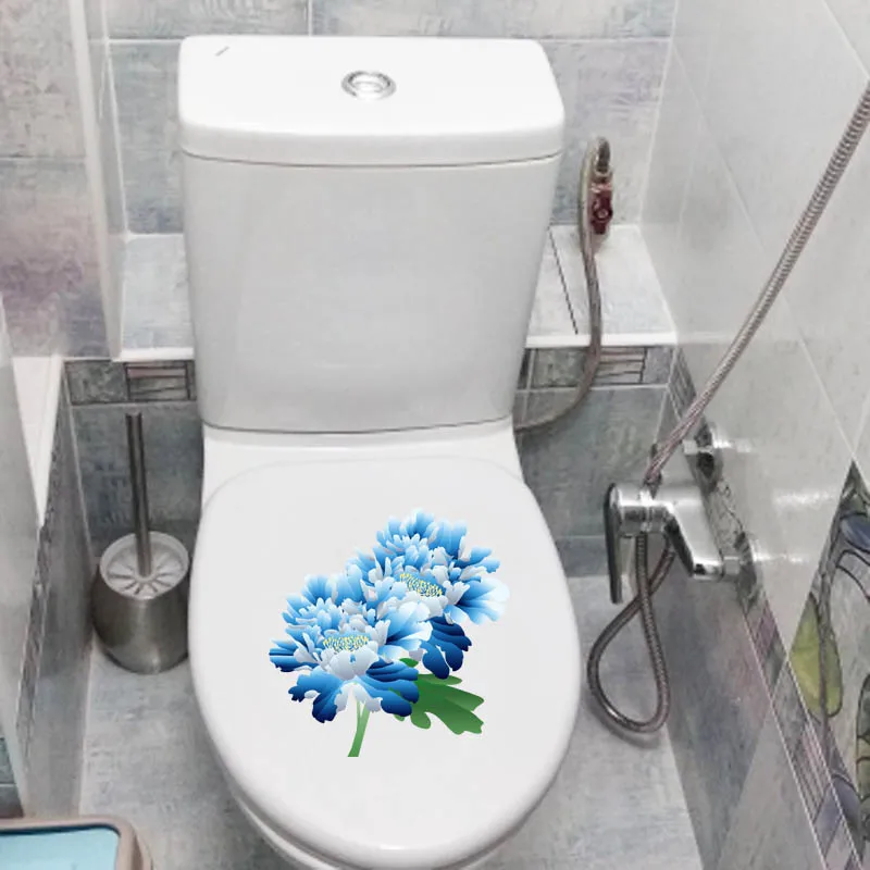 ZTTZDY 21,2*21,9 см ручная роспись классический синий цветок для дома комнаты современный Декор стены Туалет стикер T2-0034
