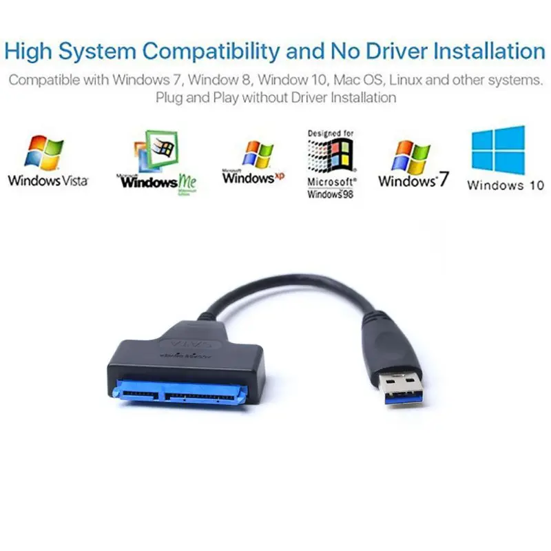 

Universal SATA Converter USB3.0 to SATA Adapter Cable For 2.5 inch HDD SSD Hard Disk Laptop PC Computer