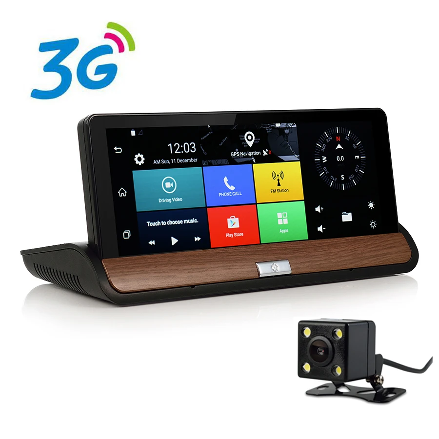 Otstrive 7 дюймов 3G сим карты Wi Fi автомобиля GPS навигации Android 5.0 DVR тире Камера сзади wiew
