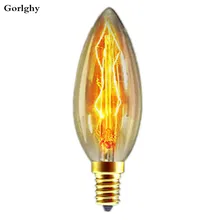 1 шт. Ретро лампа 40 Вт E14 теплый белый ретро затемнения C35 C35L накаливания декоративные Винтаж Эдисон лампочка 220-240 В