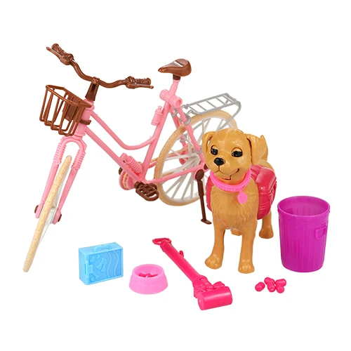 Новые милые игрушки для собак ручной работы 7 предметов/партия Аксессуары для кукол велосипед для куклы Барби лучший подарок на день рождения Рождество для девочки - Цвет: No Dog