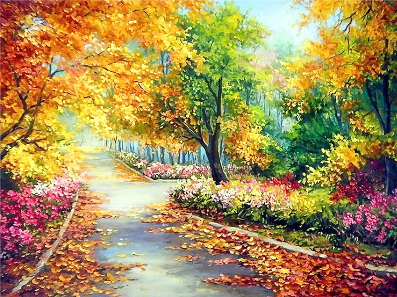 

A2801 Diamond Embroidery Home Decor Cross Stitch Road 100% Resin Tool dril Painting Cross Stitch Mosaic Needlework
