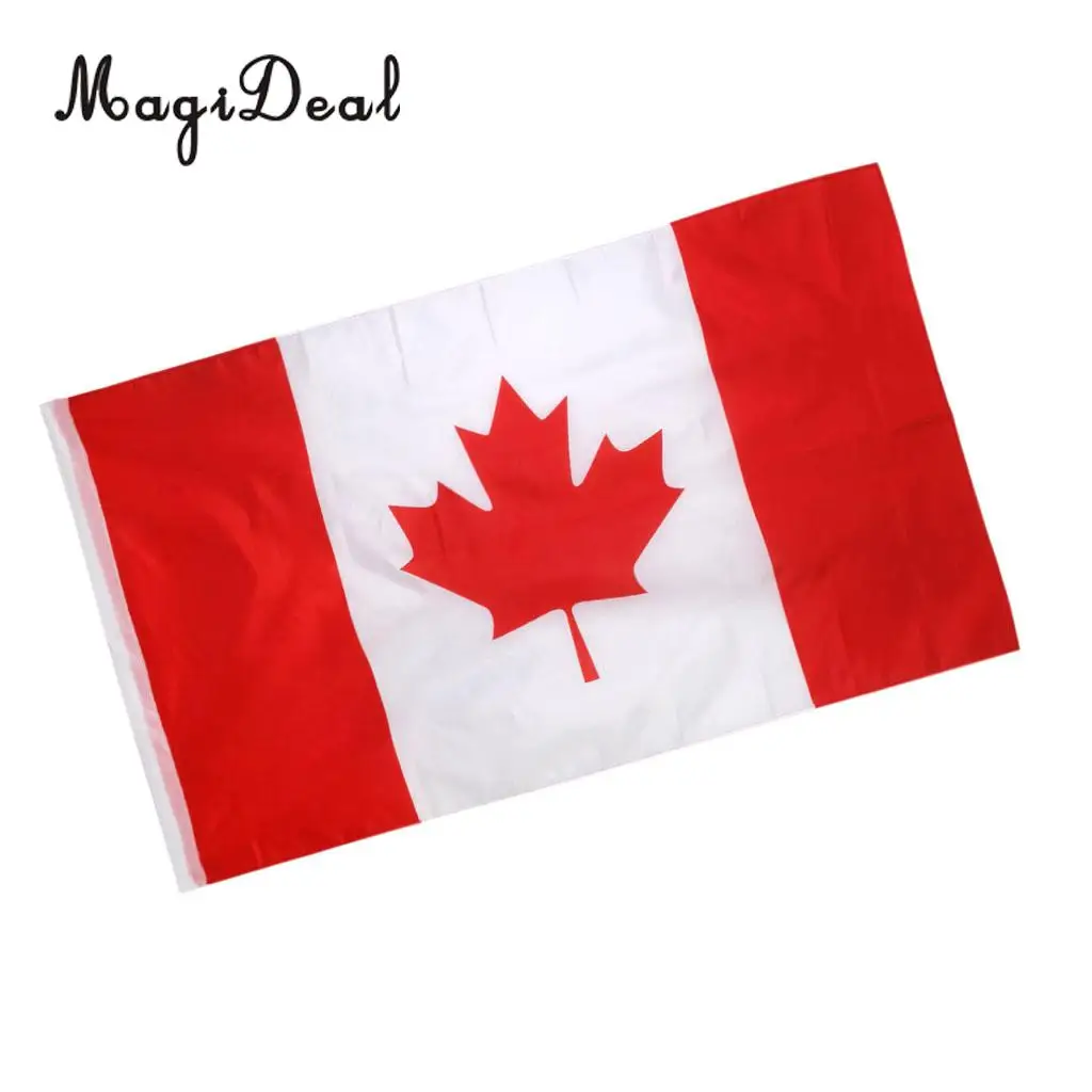 2 Pieces American USA Canada Canadian Flag Large Banner 150X90cm / 5X3ft