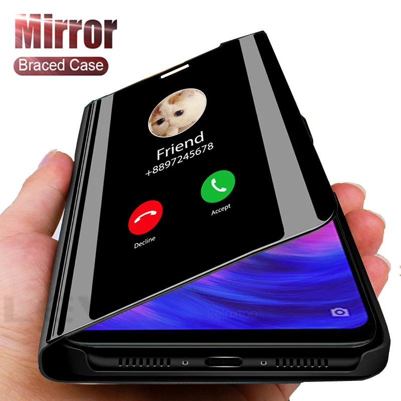 Умные зеркальные флип чехлы для Xiaomi POCO X3 X 3 Moblie телефонов Чехол Redmi Note 7 5 6 Pro Go S2 6A 4A 5A Prime чехол с